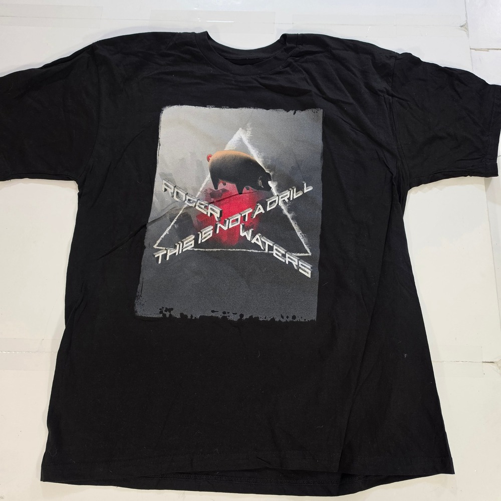 Roger Waters This Is Not A Drill 2022 Tour T-Shirt Mens XL Black Flying Pig Pink